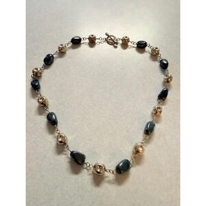 RLM Studio Robert Lee Morris Large Sterling and Hematite Beads Necklace 20"